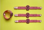 Pink Soft PVC Rubber Bracelet Clasp Adjustable Bracelet ,Custom Company Logo