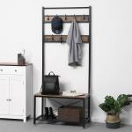 Hallway Coat Rack with Bench, Vintage Coat Stand with Shoe Bench for Sale,