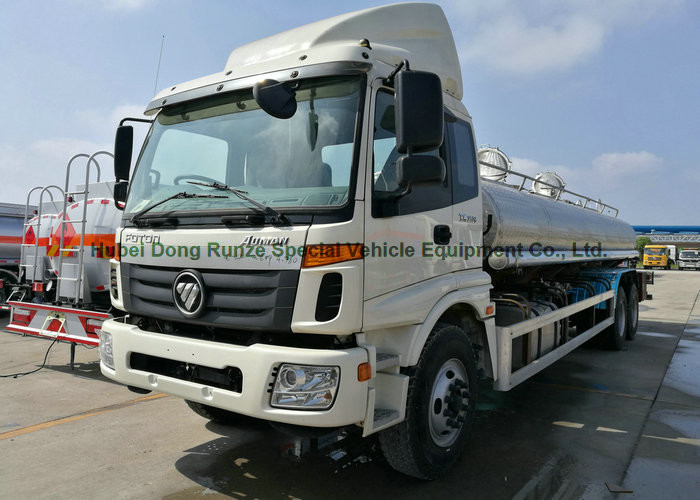 FOTON Polished Stainless Steel Tanker Trucks 18000liters for Drinking Water , Liquid Food ,oil