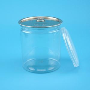 Wholesale Food Grade Material Clear Plastic Jars With Aluminium Cover Water Resistance from china suppliers