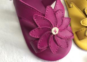 China Handmade Flower EU 19-22 Rubber Outsole Kids Shoes pigskin Lining on sale