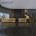 Indoor metal art petal shaped stainless steel reception desk