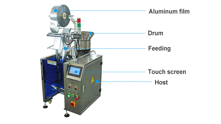 Small Vertical Sachet Candy Counting Packing Machine Vibrating Bowl Machine