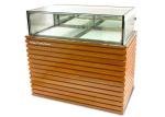 Wood / Stainless Steel Base Glass Cake Refrigerator Showcase / Pastry Display
