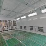 Outdoor LED Industrial Bus Spray Paint Booth With 2 Sets Of 7.5KW Exhaust Fans