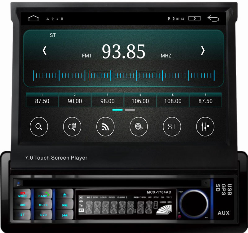 Ouchuangbo car radio android 6.0 system for universal Retractable radio with gps navi 1080 video reverse camera wifi BT
