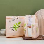 Golden Kraft Paper Bag With Window For Homemade Bread Logo Customized Logo CANDY