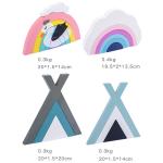 Non Toxic 22cm Rainbow Stacker Wood Montessori Creative Wood Toys