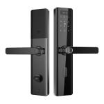 Black Smart Face Recognition Door Lock Anti Peep Fingerprint Password Card