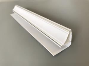 Wholesale Customized Length Pvc Angle Profile , White Plastic Angle Trim With Two Silver Lines from china suppliers