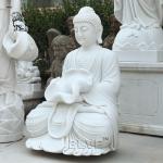 Sitting Meditation Marble Buddha Statue Home Decor Outdoor Fountain Stone