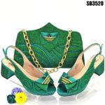 Supoo Wedding Italian ladies shoes matching bags leather african lower heel