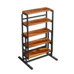 Metal Rack 5 Tier E1 MDF Mahogany Wooden Folding Dining Tables