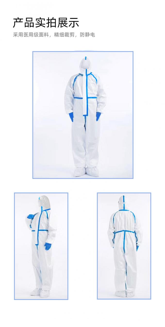Chemical Medical Protective Clothing , Non Woven Disposable Protective Coveralls