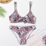 Solid color Scoop Neck Sport Top With High Waist Bikini