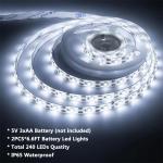 DC 24V 5V 120LEDs 8mm 6500K White High Brightness Flexible Electroplate SMD2835