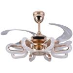 SENKAI Crystal Ceiling Fan Light Rose Gold 42 Inches LED Bulb