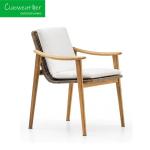 Modern Design Teak Wood Armchairs for Hotel Rattan Garden Furniture in
