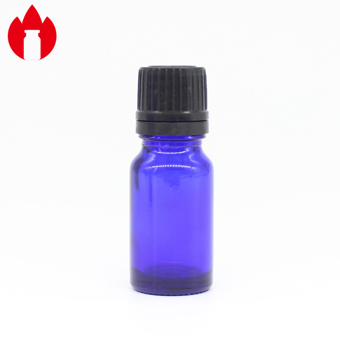 10ml Threaded Blue Essential Oil Glass Bottle With Dropper Cap
