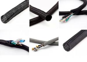 China Wire Harness F6 Self Wrapping Split Braided Sleeving UL CSA ROHS Certificated on sale