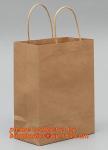 Recycle eco friendly Brown flat bottom shopping kraft paper bag With Paper