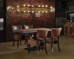Vintage Dining Room Tables Top Genuine Leather 1.45M Length Metal Table Leg