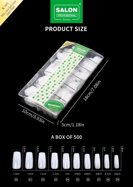 Customized Luxury Design Full Cover Artificial Nail Tips Press On Nails Milk