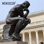 Outdoor garden decoration, life-size art casting, thinker bronze carving