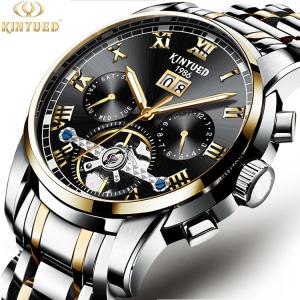 Wholesale KINYUED Distinctive Style China Automatic Movement Watches Water Resistant Stainless Steel Strap Wristwatches from china suppliers