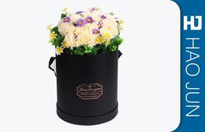 Wholesale High Quality Black Cylinder Box Cardboard Flower Boxes with Customized Size from china suppliers