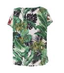 Green Printing Ladies Fashion Tops Summer Round Neck T Shirt Short Or Long