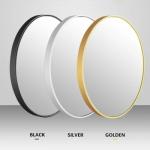 Aluminium Framed Golden Black Bathroom Mirror with Modern Square and Round