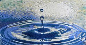 Wholesale Waterdrop Ruffle Marble Mosaic Outdoor Wall Art Handmade Craft Mirror Patterned Mosaic Tiles from china suppliers