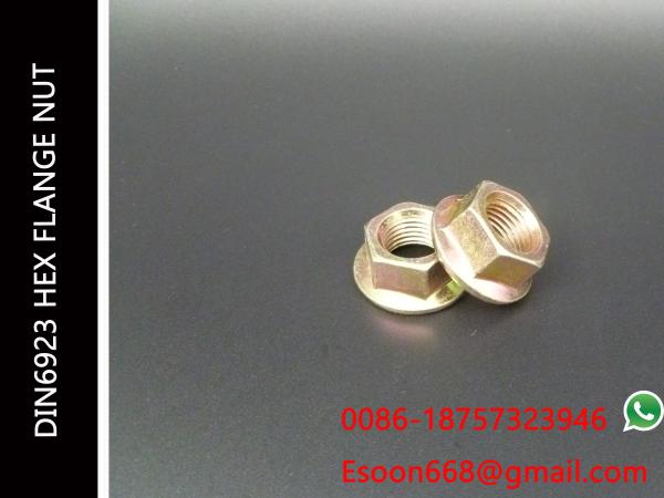 Hex Flange nut DIN EN 1661 ISO 4161 Yellow Zinc Plated M20-2.5 Size range Grade