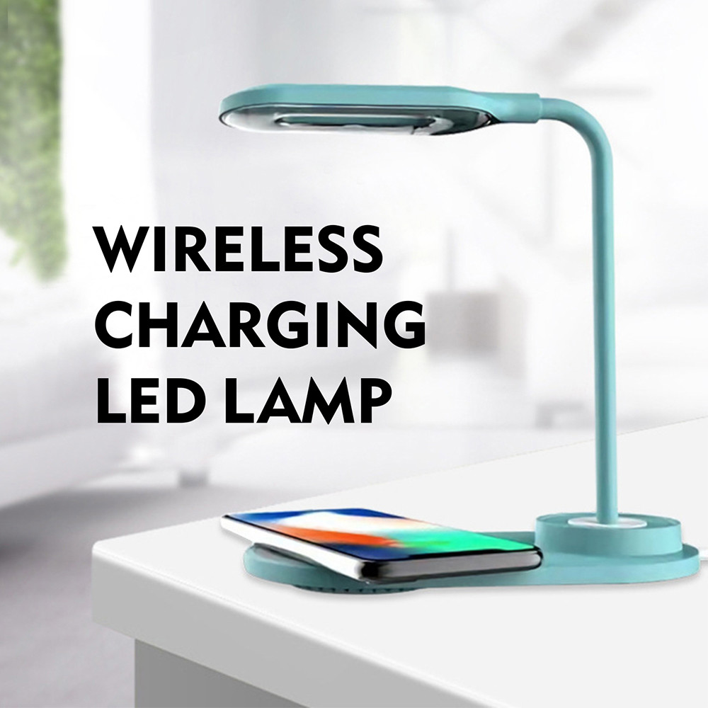 15W Fast Wireless Charger Qi Charging Station LED Adjustable Table Lamp For Samsung S20