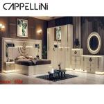 MDF PU Leather Home Bedroom Furniture Ashley Little Decor Pink Full Set White
