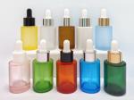 30ml Glass Frosted Dropper Bottle Cylindrical Essence Cosmetic Flat Shoulder