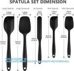 Silicone Rubber Spatula Set For Kitchen Baking, Cooking, And Mixing High Heat