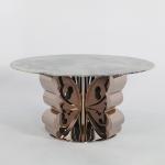Butterfly Base Marble Top Tulip Table Grey Round Marble Dining Table For 4