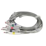 Banana 4.0 Connector EKG Cable 10 Lead Wires 3.6m Grey TPU Jacket