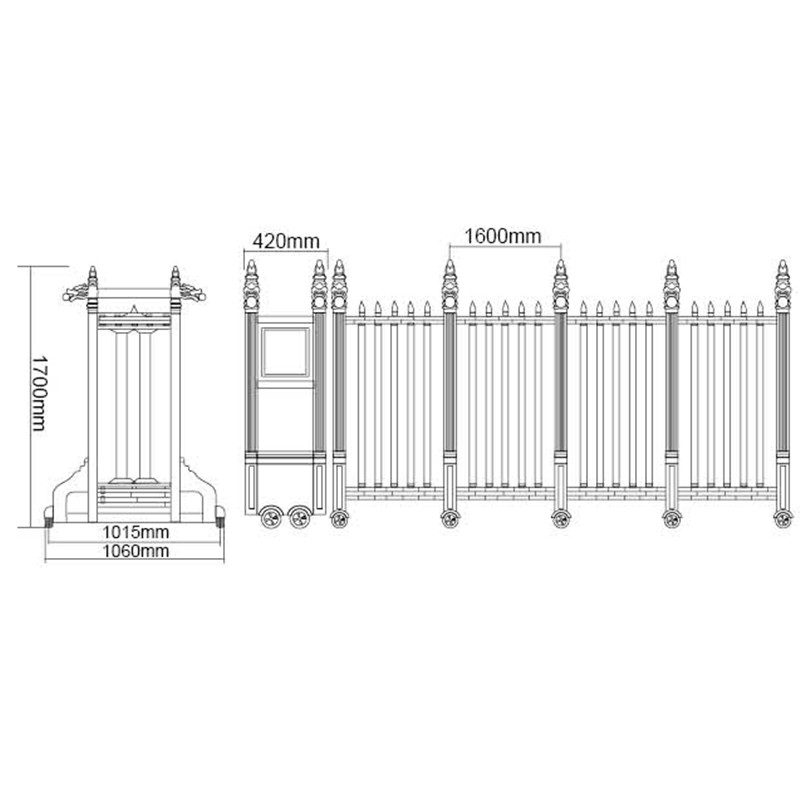 Motorized Folding Retractable Fence Gate 0.2s Unlock Time