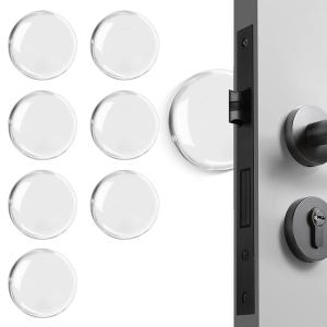 Wholesale Wall Door Handle Stopper Door Knob Wall Shield Transparent Round Silicone Guard Door Stopper Wall Protector from china suppliers