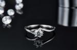 Lady 9k Round 7.5mm Moissanite Open Fashion Grandeur Jewelry Silver Ring
