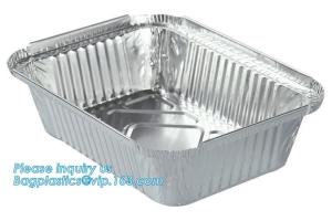 Wholesale Aluminium Foil Food Containers Rectangle Aluminum Tray Black and Gold Foil Container,Airline Aluminum Tray Smooth-Wall F from china suppliers