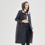 FODARLLOY 2022 Puffer Jacket Ladies Warm Hooded Cotton-Padded Clothes Slim Long