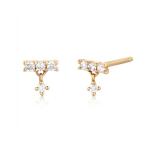 Gold Plated 2022 Minimalist Stud Earrings for Women in 925 Sterling Silver