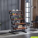 Hot Sale Wooden Conversion Dining Table folding Table with metal rack