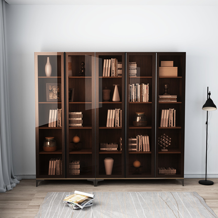 Library Antique Office Bookcase Melamine Wood Furniture Book Shelves With Study Table