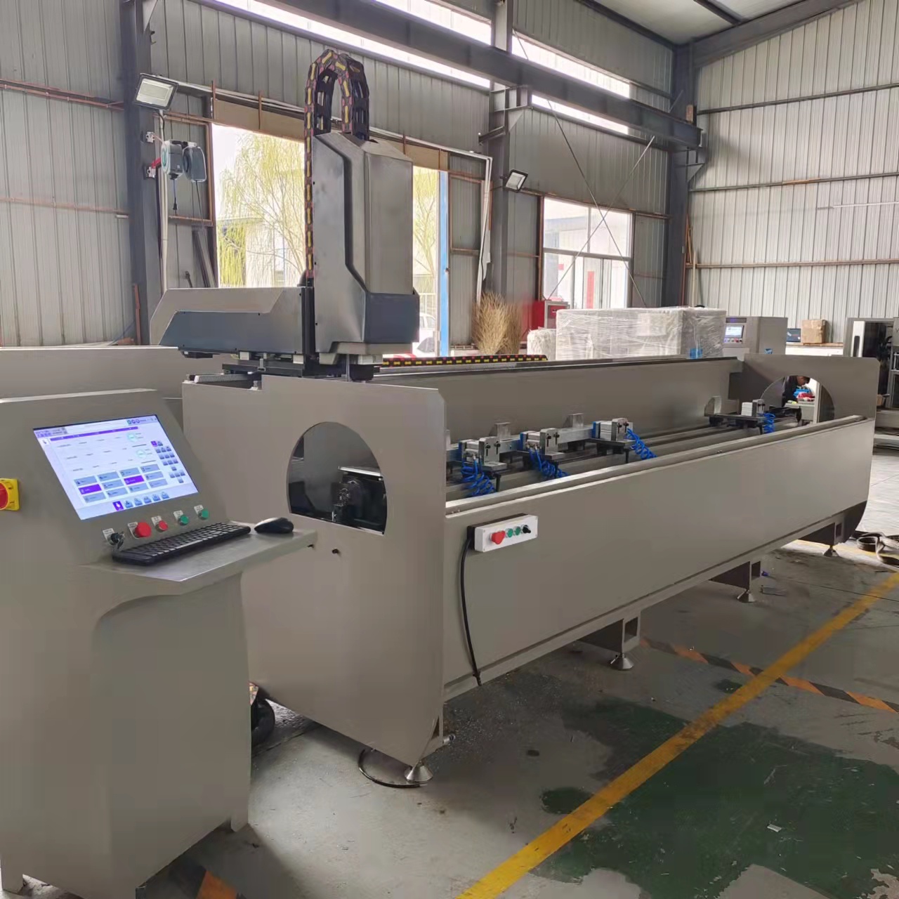 Double Head CNC Drilling And Milling Machine For Aluminum Profile