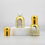 Beauty Packaging Mini Glass Roll On Bottles 12ml For Perfume Packaging Golden